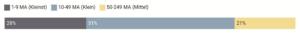Ein Diagramm über der Verteilung der Unternehmensgrößen